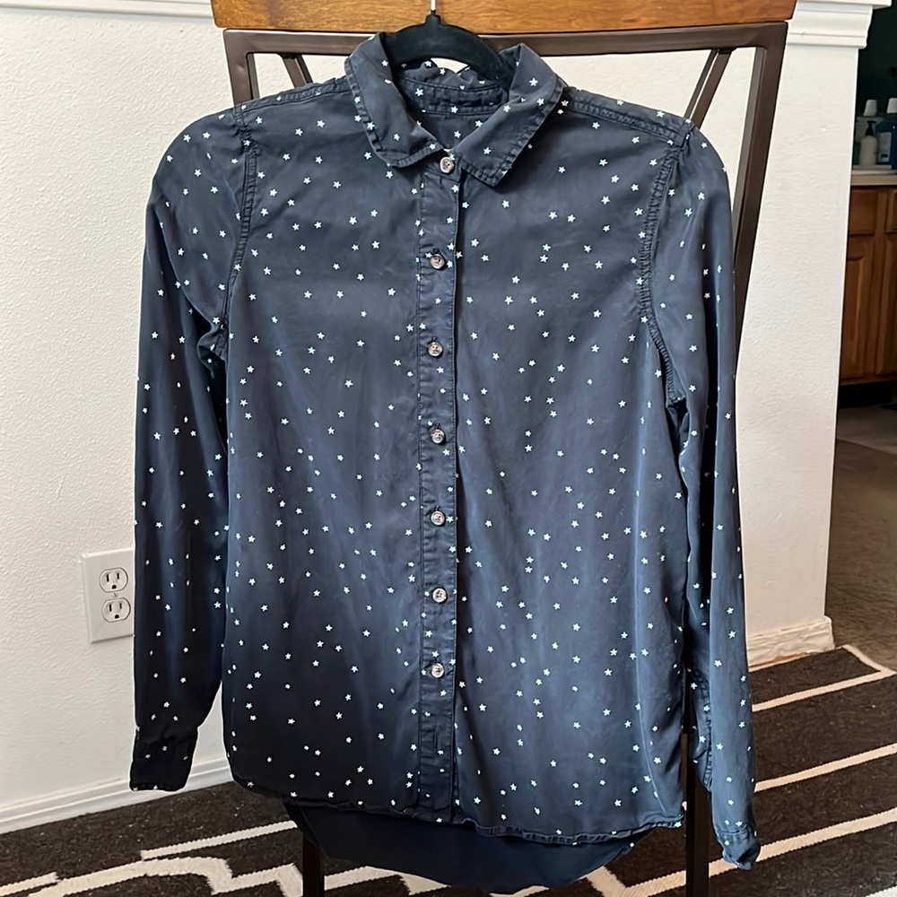 Black Star Pattern Button Down